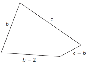 מצולע (מרובע) עם צלעות שאורכיהן b, c, b−2 ו-c−b