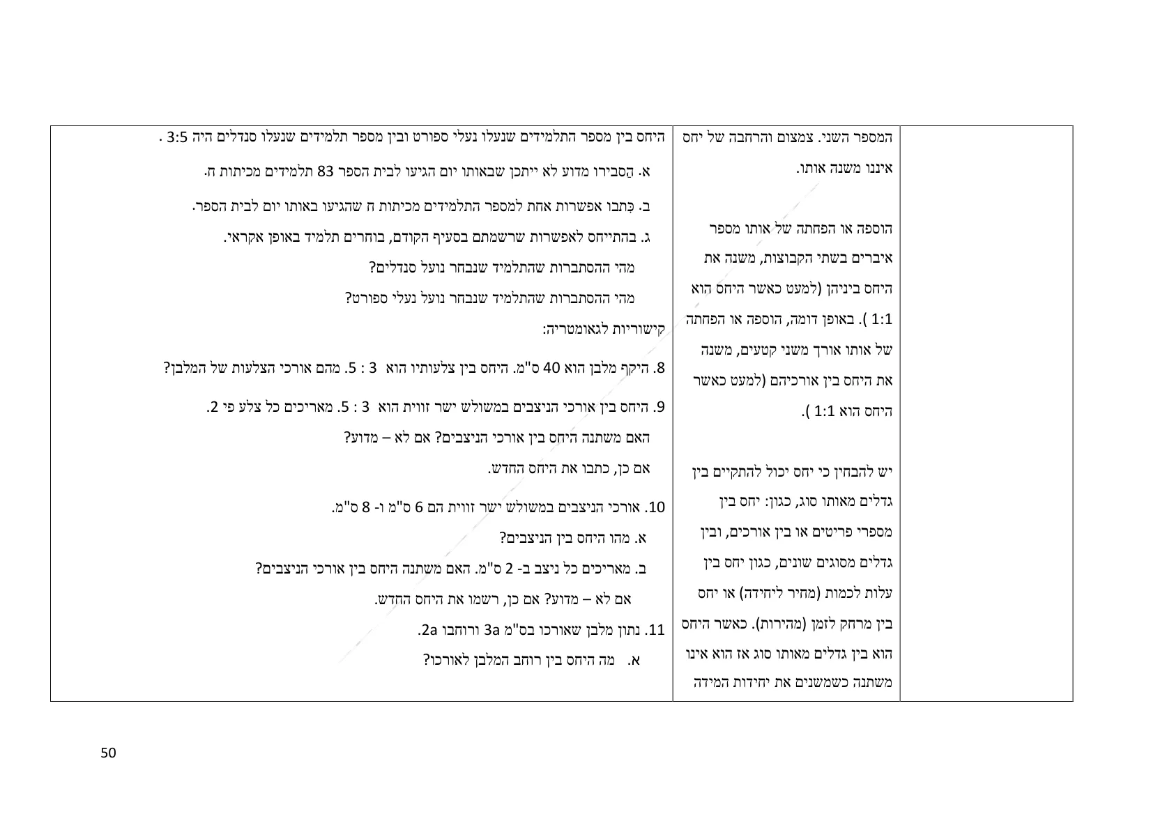 עמוד 50 מתוך המסמך הרשמי — תחום מספרי - כיתה ז