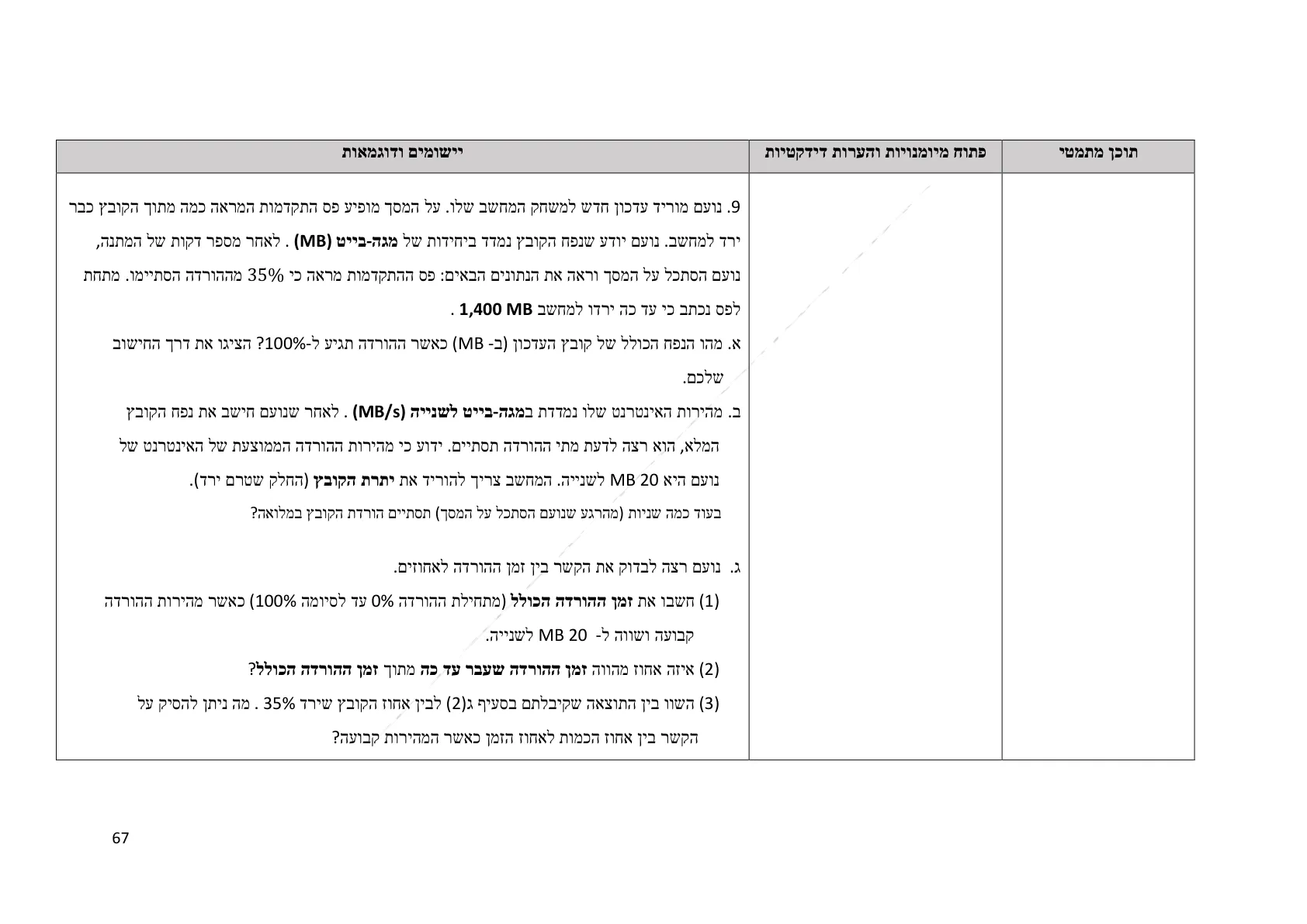 עמוד 67 מתוך המסמך הרשמי — תחום מספרי - כיתה ז