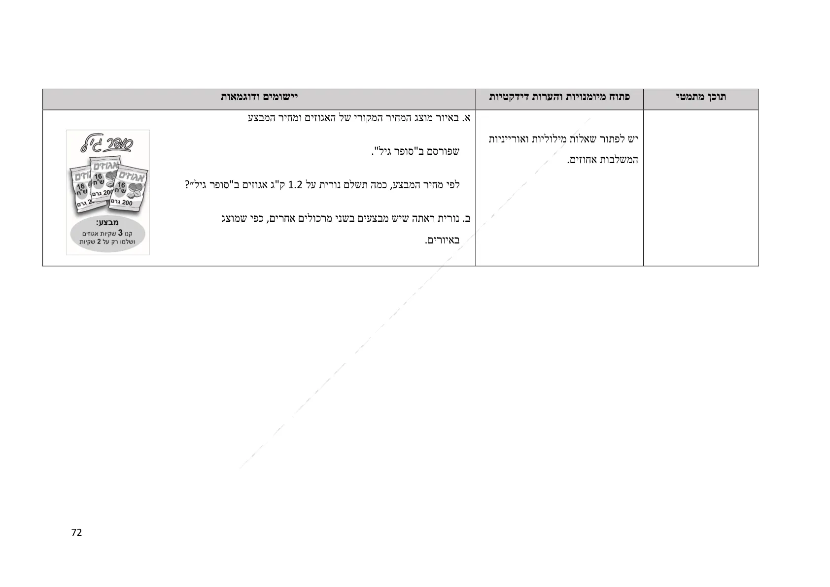 עמוד 72 מתוך המסמך הרשמי — תחום מספרי - כיתה ז