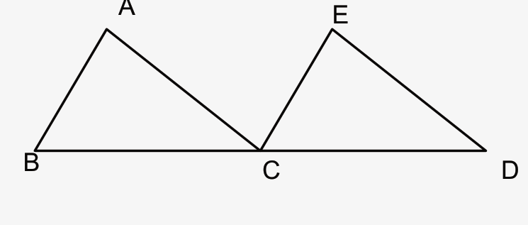 שני משולשים ABC ו-ECD בעלי קודקוד משותף C