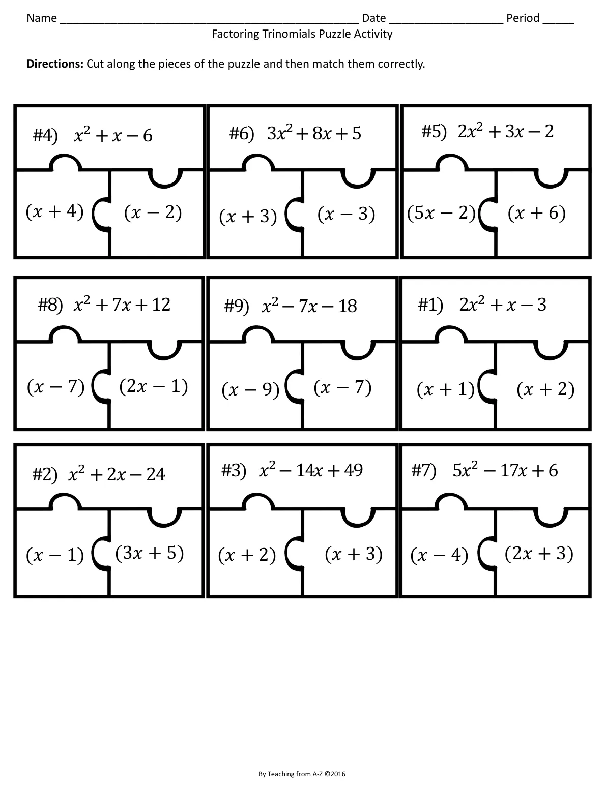 עמוד 3 מתוך 6 — פאזל פירוק לגורמים