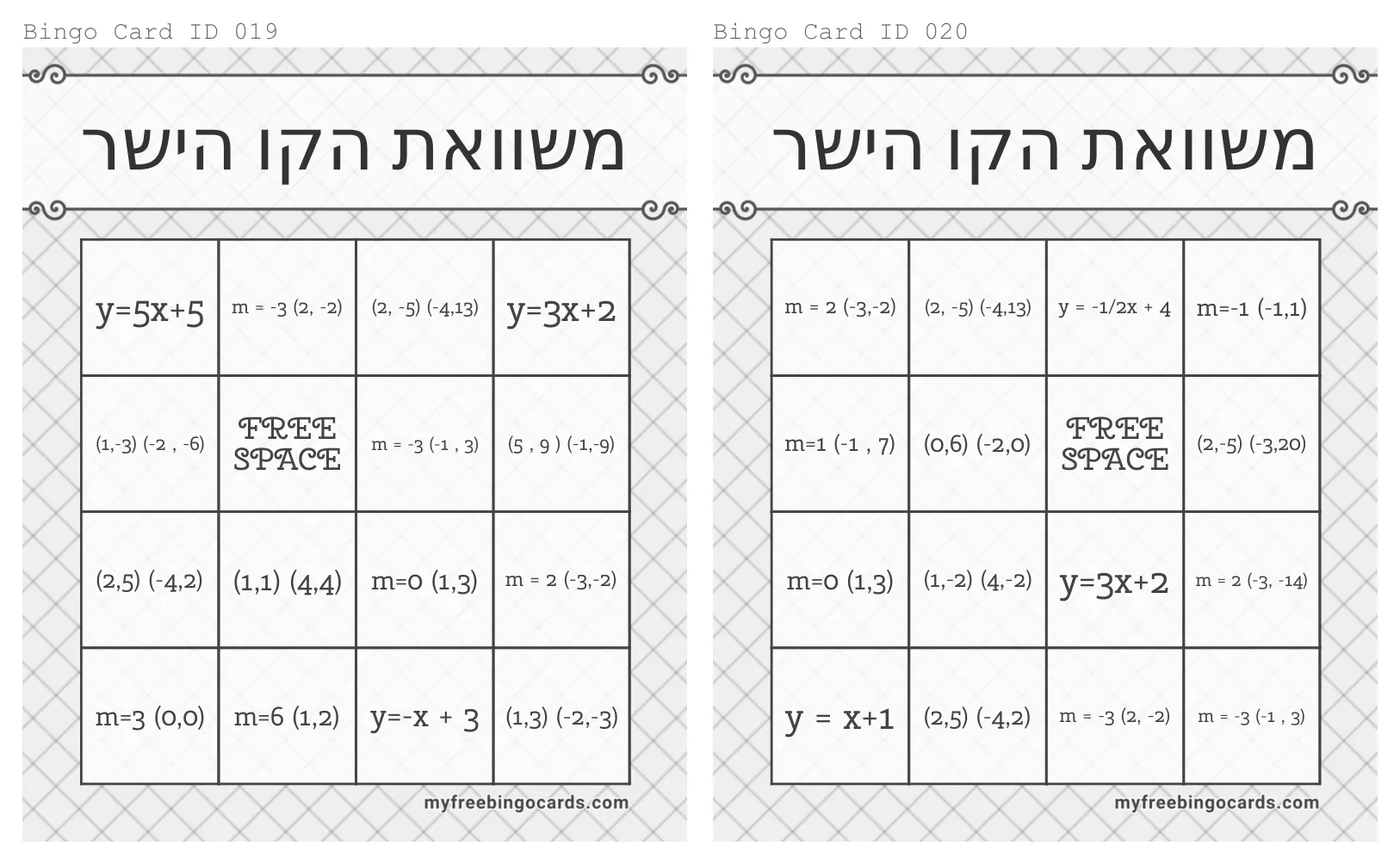 עמוד 12 מתוך 17 — כרטיסיות להגרלה, לוחות בינגו — לוחות