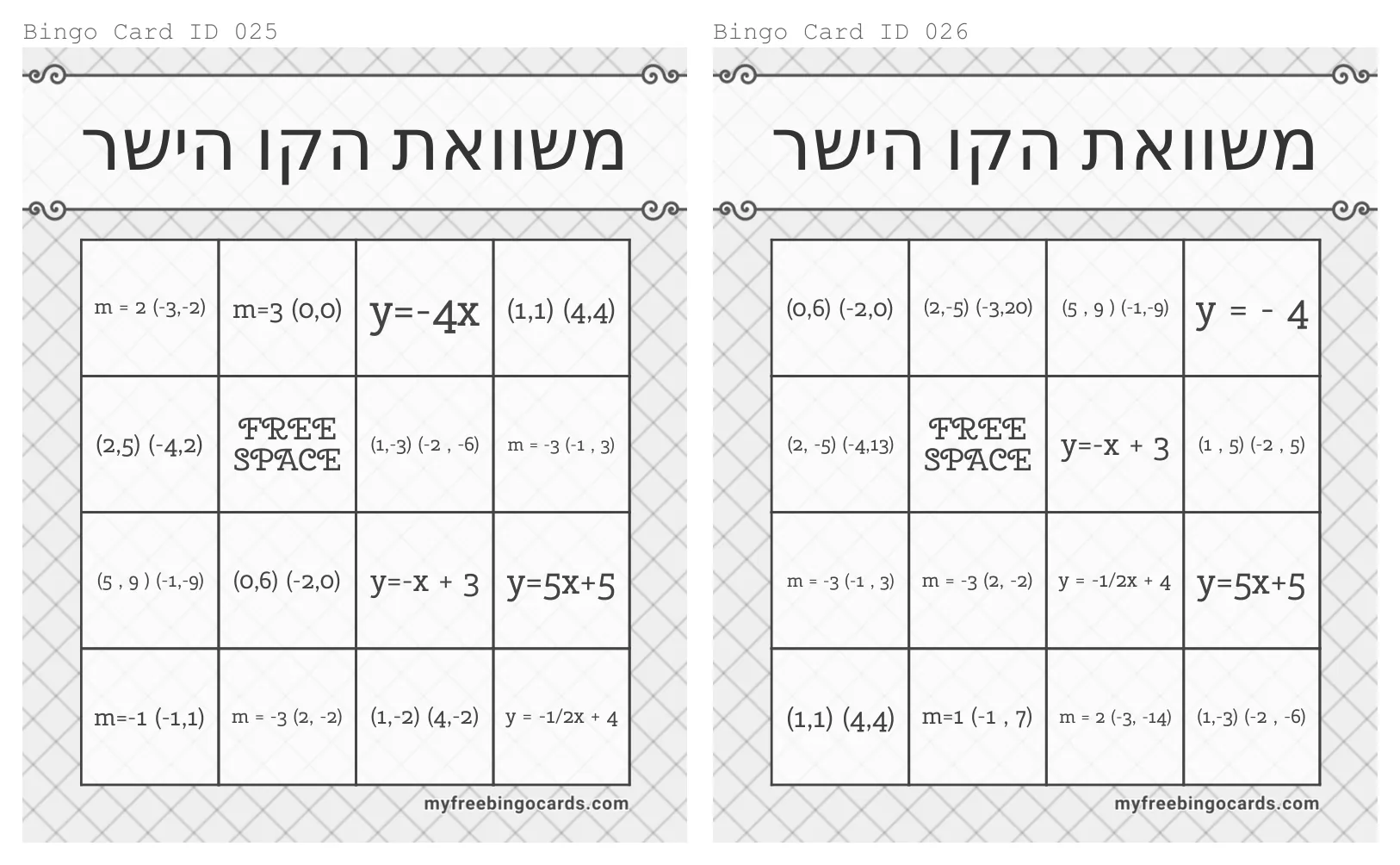 עמוד 15 מתוך 17 — כרטיסיות להגרלה, לוחות בינגו — לוחות
