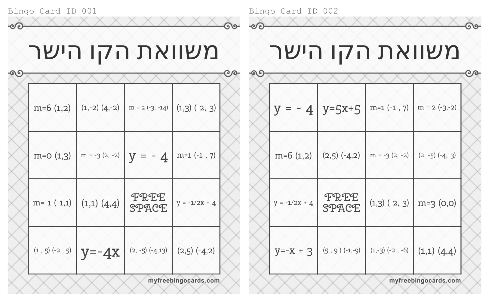 עמוד 3 מתוך 17 — כרטיסיות להגרלה, לוחות בינגו — לוחות