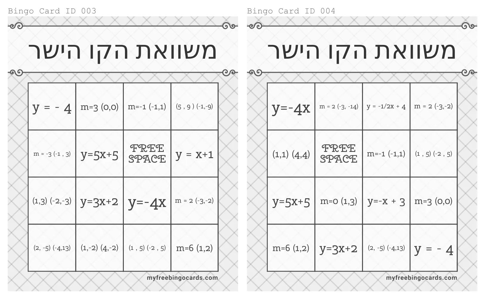 עמוד 4 מתוך 17 — כרטיסיות להגרלה, לוחות בינגו — לוחות