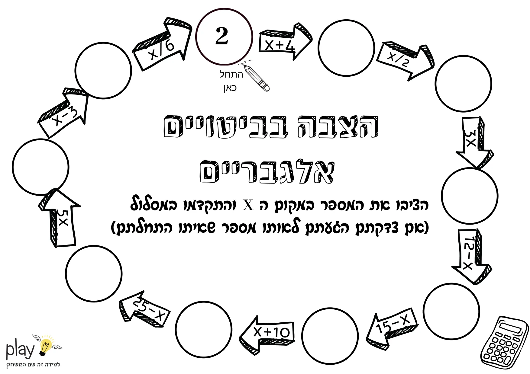 עמוד 1 מתוך 4 — הצבה בביטויים - שאלות במעגל