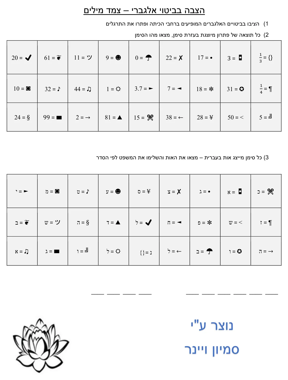 עמוד 1 מתוך 11 — משחק הצבה והרכבת משפט